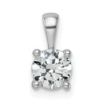 14k White Gold 3/4 carat Lab Grown Diamond VS+ F+ Round Complete Four Prong Pendant