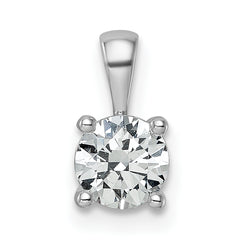 14k White Gold 3/4 carat Certified Lab Grown Diamond VS/SI+ G+ Round Complete Four Prong Pendant