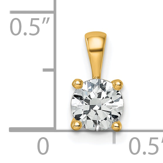14k 3/4 carat Certified Lab Grown Diamond VS+ F+ Round Complete Four Prong Pendant
