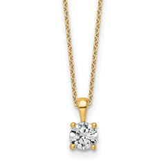 14k 3/4 carat Certified Lab Grown Diamond VS/SI+ G+ Round Complete 18 inch Four Prong Pendant Necklace