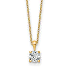 14k 3/4 carat Certified Lab Grown Diamond VS+ F+ Round Complete 18 inch Four Prong Pendant Necklace