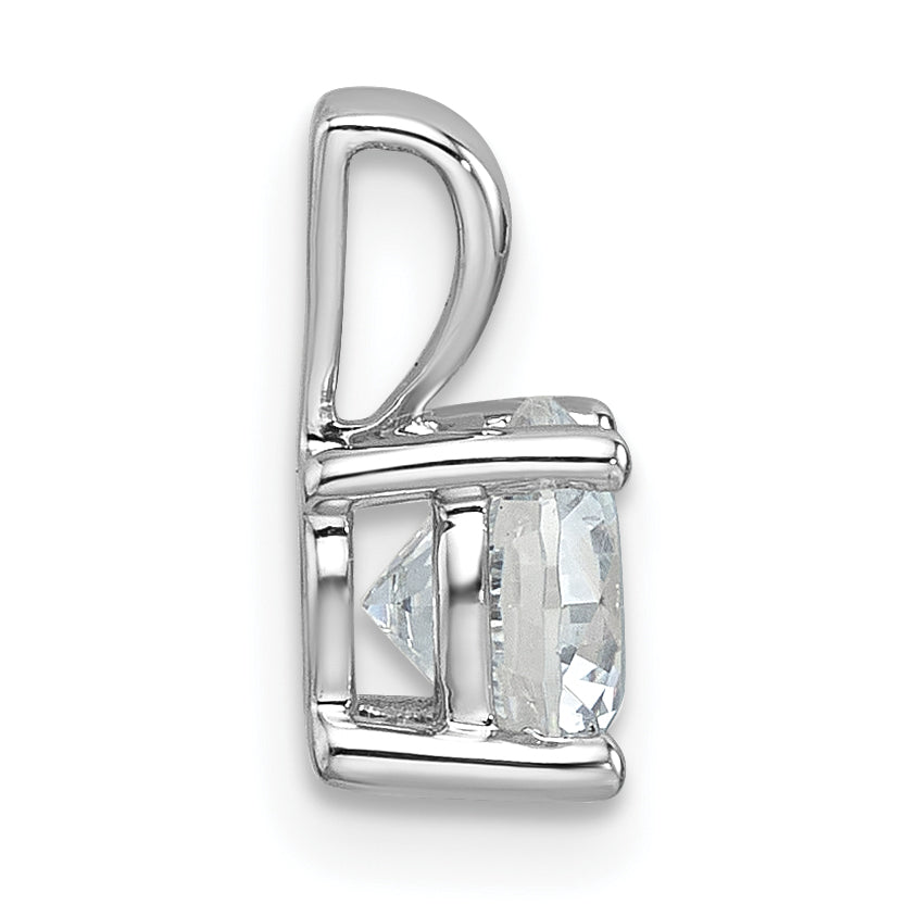 14k White Gold 1 carat Certified Lab Grown Diamond VS/SI+ G+ Round Complete Four Prong Pendant