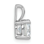 14k White Gold 1 carat Certified Lab Grown Diamond VS/SI+ G+ Round Complete Four Prong Pendant