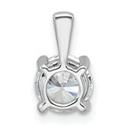 14k White Gold 1 carat Certified Lab Grown Diamond VS/SI+ G+ Round Complete Four Prong Pendant