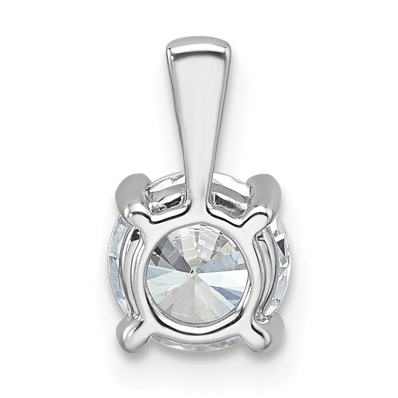 14k White Gold 1 carat Lab Grown Diamond VS+ F+ Round Complete Four Prong Pendant