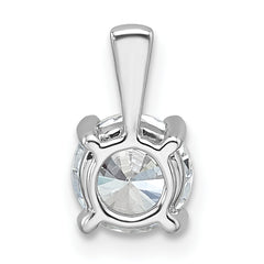 14k White Gold 1 carat Certified Lab Grown Diamond VS+ F+ Round Complete Four Prong Pendant