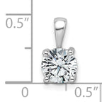 14k White Gold 1 carat Certified Lab Grown Diamond VS/SI+ G+ Round Complete Four Prong Pendant