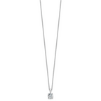 14k White Gold 1 carat Lab Grown Diamond VS+ F+ Round Complete 18 inch Four Prong Pendant Necklace