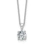14k White Gold 1 carat Certified Lab Grown Diamond VS/SI+ G+ Round Complete 18 inch Four Prong Pendant Necklace
