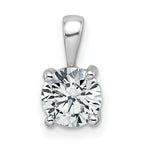 14k White Gold 1 carat Certified Lab Grown Diamond VS+ F+ Round Complete Four Prong Pendant