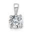14k White Gold 1 carat Certified Lab Grown Diamond VS+ F+ Round Complete Four Prong Pendant