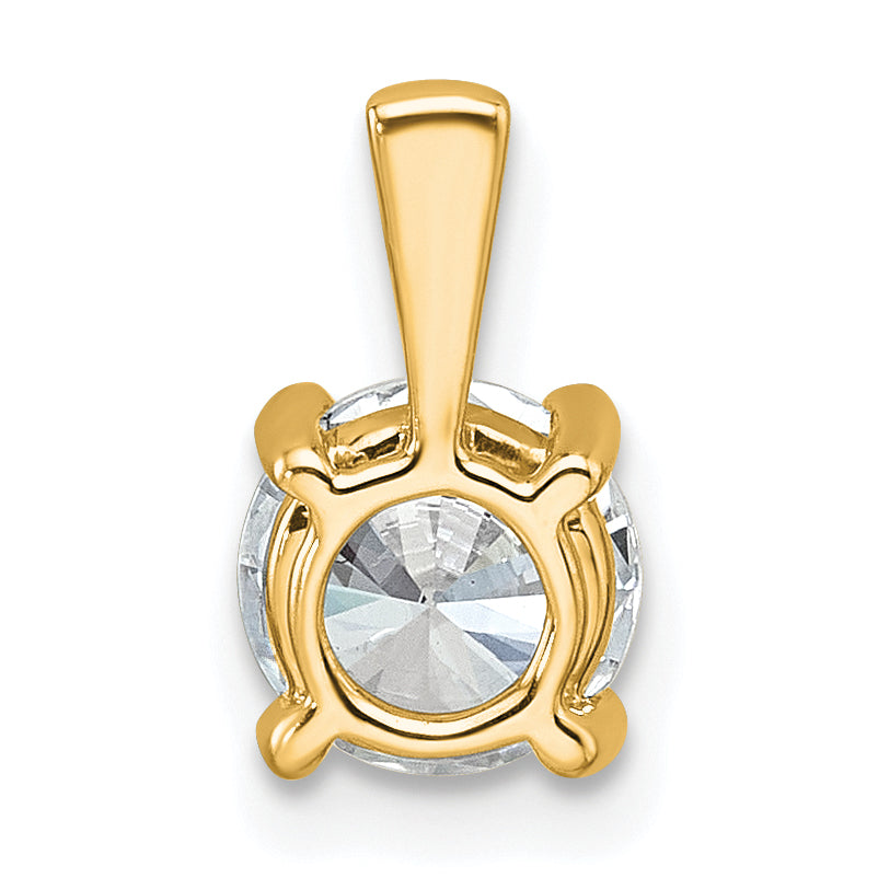 14k 1 carat Lab Grown Diamond VS+ F+ Round Complete Four Prong Pendant