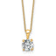 14k 1 carat Lab Grown Diamond VS+ F+ Round Complete 18 inch Four Prong Pendant Necklace