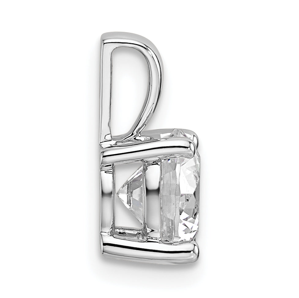 14k White Gold 1 1/2 carat Lab Grown Diamond VS/SI+ G+ Round Complete Four Prong Pendant