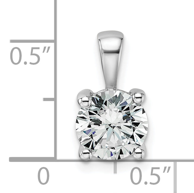 14k White Gold 1 1/2 carat Certified Lab Grown Diamond VS/SI+ G+ Round Complete Four Prong Pendant