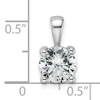 14k White Gold 1 1/2 carat Certified Lab Grown Diamond VS+ F+ Round Complete Four Prong Pendant