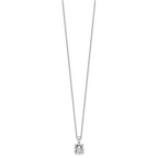 14k White Gold 1 1/2 carat Certified Lab Grown Diamond VS/SI+ G+ Round Complete 18 inch Four Prong Pendant Necklace