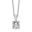 14k White Gold 1 1/2 carat Lab Grown Diamond VS+ F+ Round Complete 18 inch Four Prong Pendant Necklace