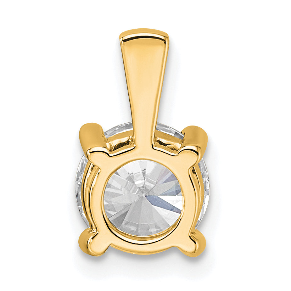 14k 1 1/2 carat Certified Lab Grown Diamond VS+ F+ Round Complete Four Prong Pendant