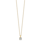 14k 1 1/2 carat Lab Grown Diamond VS+ F+ Round Complete 18 inch Four Prong Pendant Necklace