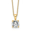 14k 1 1/2 carat Lab Grown Diamond VS+ F+ Round Complete 18 inch Four Prong Pendant Necklace