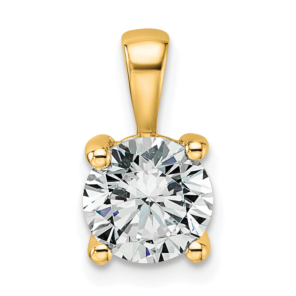 14k 1 1/2 carat Lab Grown Diamond VS+ F+ Round Complete Four Prong Pendant