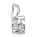 14k White Gold 2 carat Certified Lab Grown Diamond VS+ F+ Round Complete 18 inch Four Prong Pendant Necklace