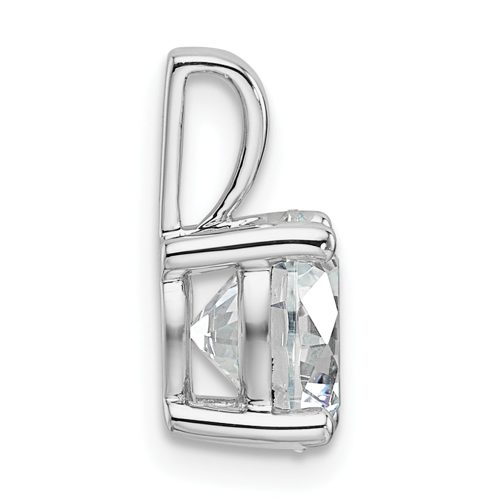 14k White Gold 2 carat Lab Grown Diamond VS/SI+ G+ Round Complete Four Prong Pendant