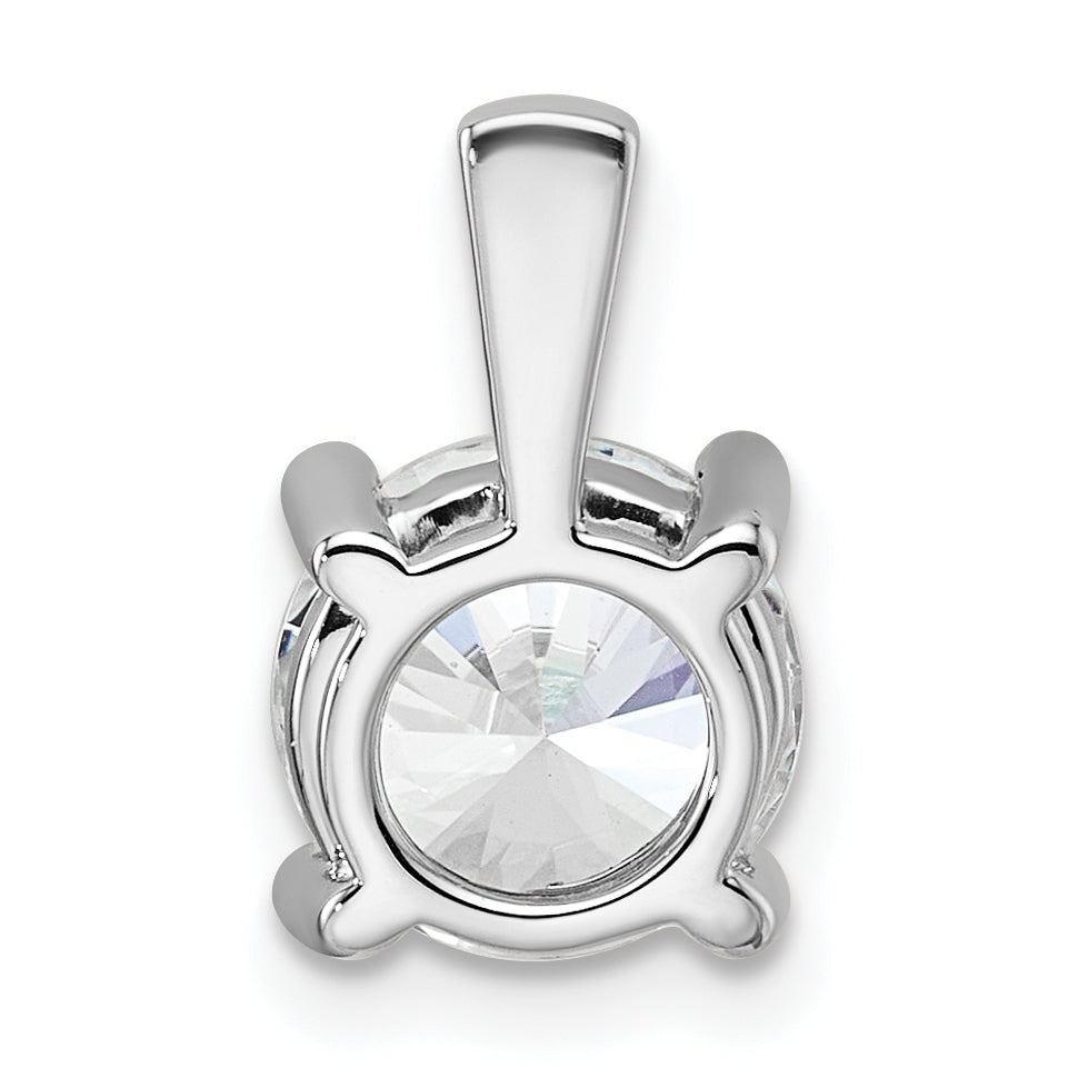 14k White Gold 2 carat Certified Lab Grown Diamond VS+ F+ Round Complete 18 inch Four Prong Pendant Necklace