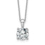 14k White Gold 2 carat Lab Grown Diamond VS/SI+ G+ Round Complete 18 inch Four Prong Pendant Necklace