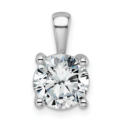 14k White Gold 2 carat Certified Lab Grown Diamond VS/SI+ G+ Round Complete Four Prong Pendant