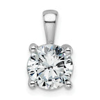 14k White Gold 2 carat Lab Grown Diamond VS/SI+ G+ Round Complete Four Prong Pendant