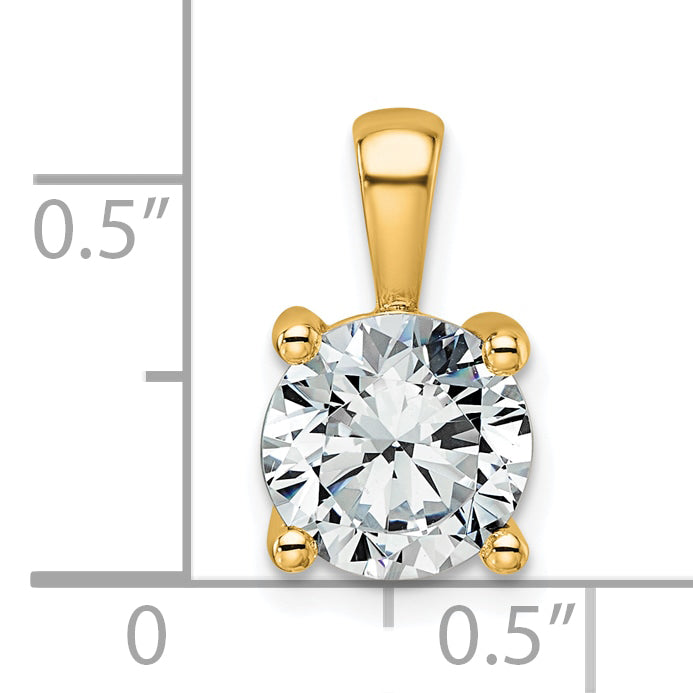 14k 2 carat Certified Lab Grown Diamond VS+ F+ Round Complete Four Prong Pendant