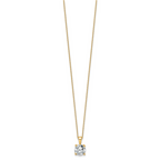 14k 2 carat Certified Lab Grown Diamond VS/SI+ G+ Round Complete 18 inch Four Prong Pendant Necklace