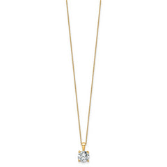 14k 2 carat Certified Lab Grown Diamond VS+ F+ Round Complete 18 inch Four Prong Pendant Necklace