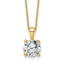14k 2 carat Lab Grown Diamond VS+ F+ Round Complete 18 inch Four Prong Pendant Necklace
