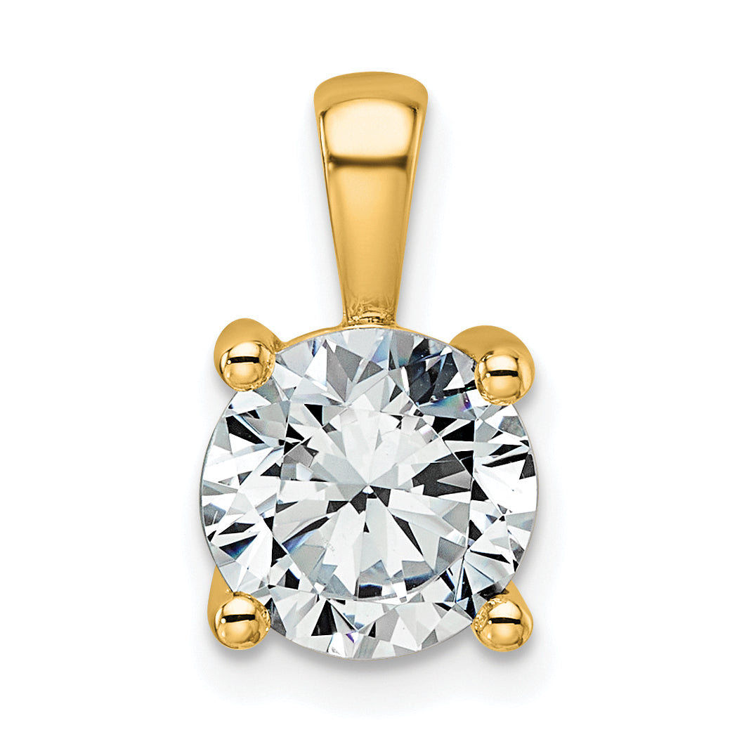 14k 2 carat Certified Lab Grown Diamond VS+ F+ Round Complete Four Prong Pendant