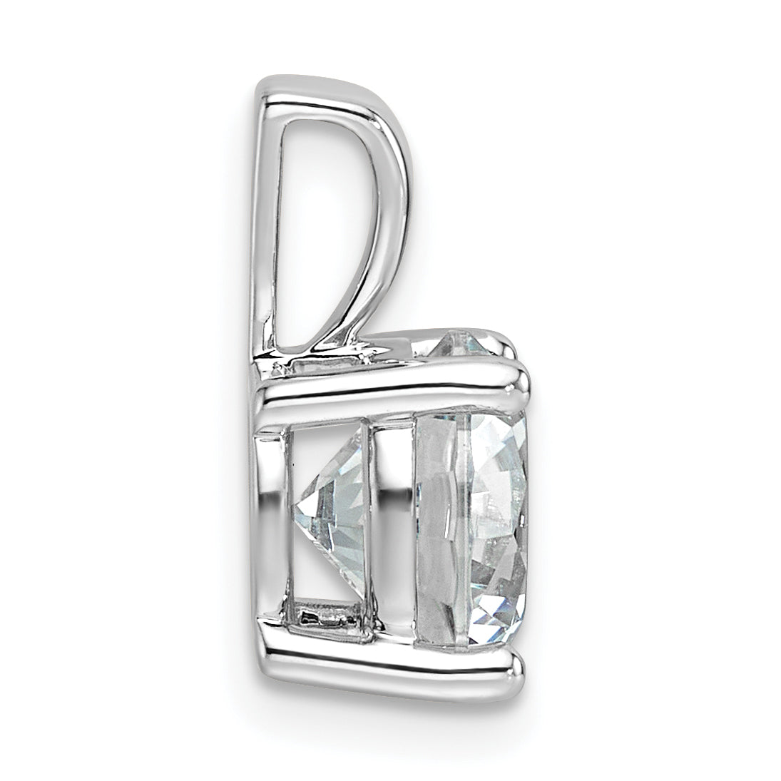 14k White Gold 2 1/2 carat Certified Lab Grown Diamond VS+ F+ Round Complete Four Prong Pendant