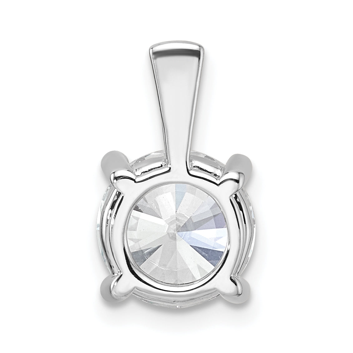 14k White Gold 2 1/2 carat Certified Lab Grown Diamond VS+ F+ Round Complete Four Prong Pendant