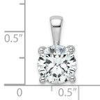 14k White Gold 2 1/2 carat Lab Grown Diamond VS/SI+ G+ Round Complete Four Prong Pendant