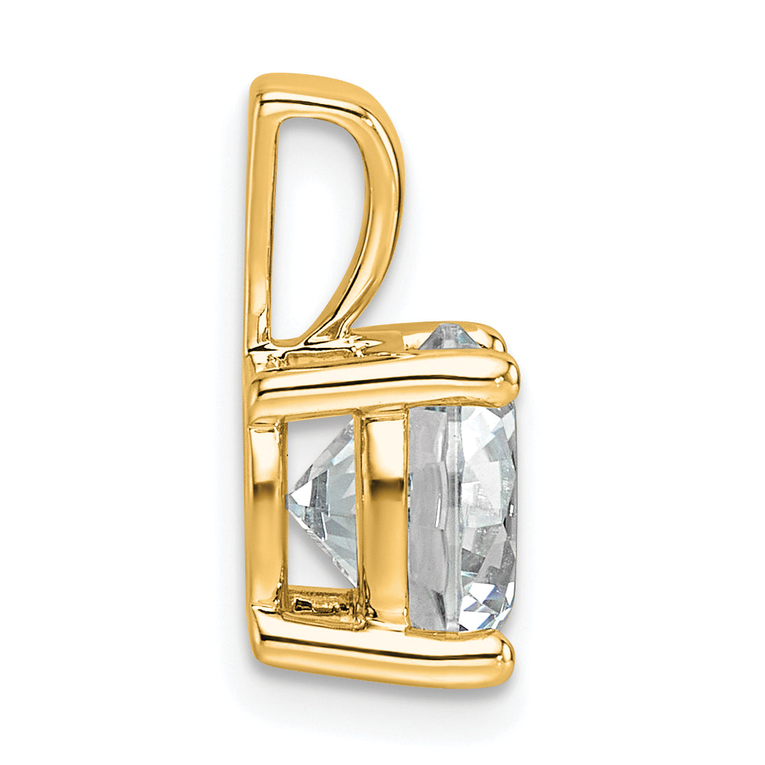 14k 2 1/2 carat Lab Grown Diamond VS/SI+ G+ Round Complete Four Prong Pendant Secondary image