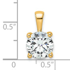 14k 2 1/2 carat Certified Lab Grown Diamond VS/SI+ G+ Round Complete Four Prong Pendant