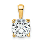 14k 2 1/2 carat Certified Lab Grown Diamond VS/SI+ G+ Round Complete Four Prong Pendant