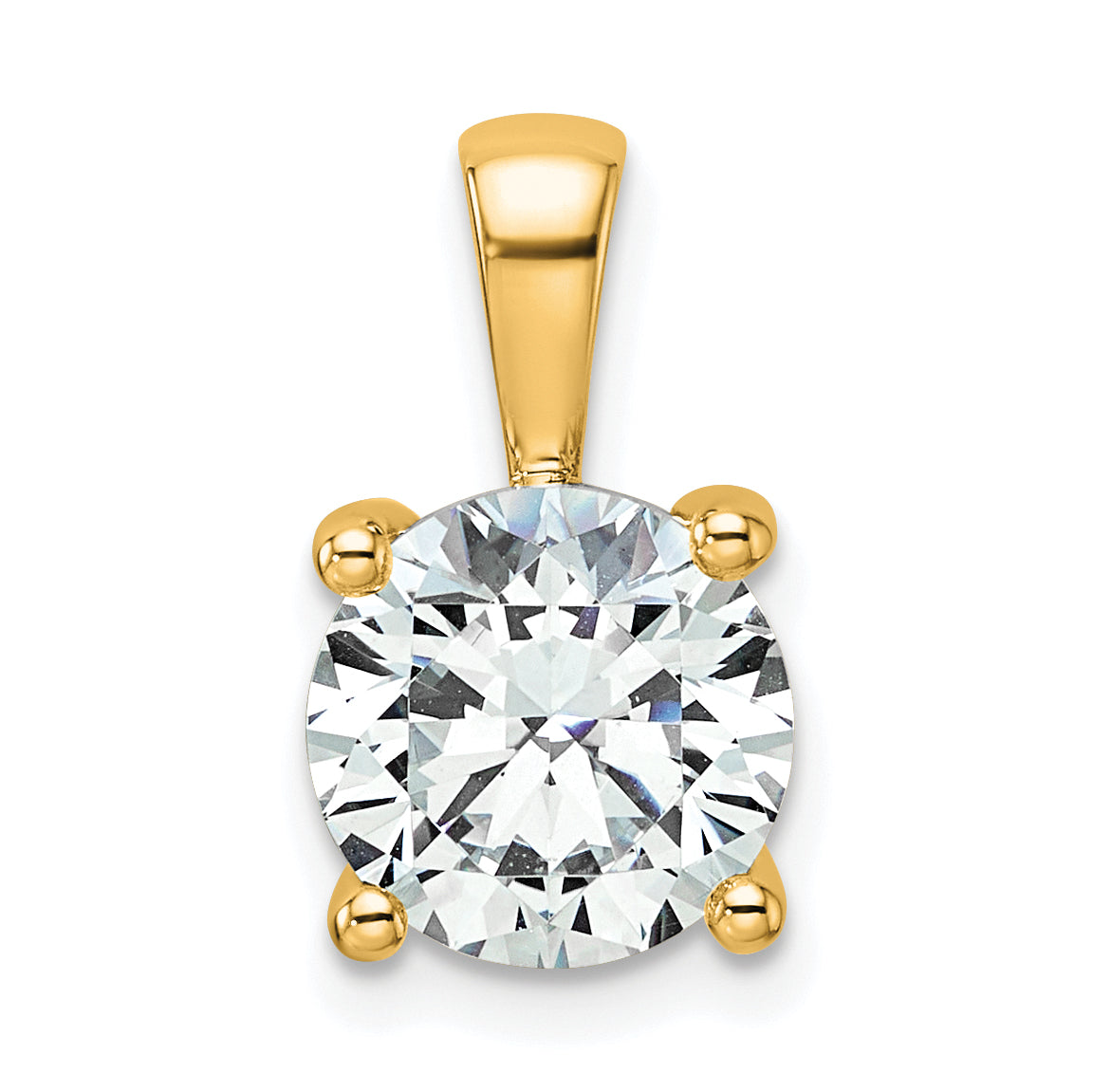 14k 2 1/2 carat Certified Lab Grown Diamond VS+ F+ Round Complete Four Prong Pendant