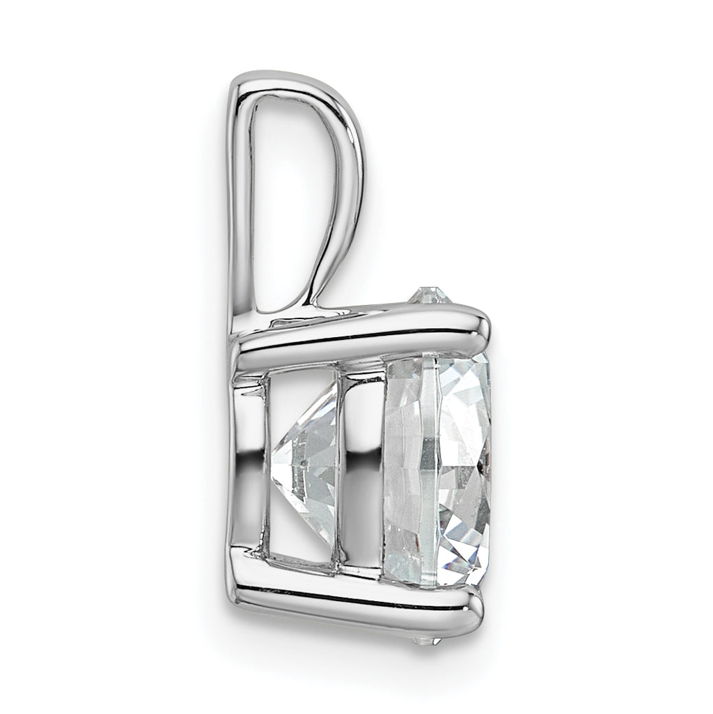 14k White Gold 3 carat Lab Grown Diamond VS+ F+ Round Complete Four Prong Pendant