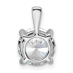14k White Gold 3 carat Lab Grown Diamond VS+ F+ Round Complete Four Prong Pendant