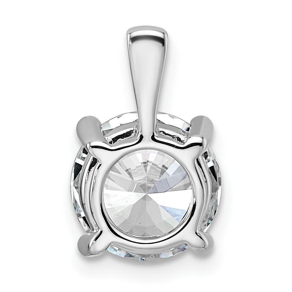 14k White Gold 3 carat Certified Lab Grown Diamond VS+ F+ Round Complete Four Prong Pendant