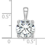 14k White Gold 3 carat Lab Grown Diamond VS+ F+ Round Complete Four Prong Pendant
