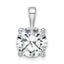 14k White Gold 3 carat Lab Grown Diamond VS+ F+ Round Complete Four Prong Pendant