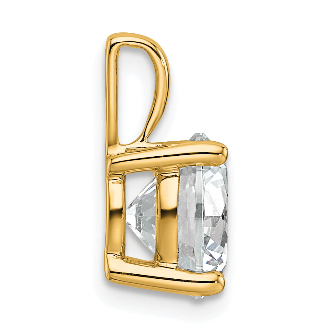 14k 3 carat Certified Lab Grown Diamond VS/SI+ G+ Round Complete Four Prong Pendant
